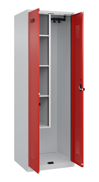 C+P Putzmittel-Spind Evolo PLUS, 2 Abteile, 1850x600x500mm, 7035/3020, Drehriegel, 049100-00 S10005