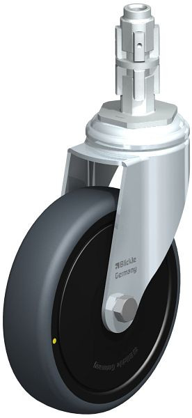 Blickle LKRA-TPA 126K-11-ELS-FK-E13 Apparate-Lenkrolle mit Expander, Thermoplastisches Gummi-Elastomer, Grau, 750730