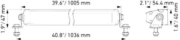 HELLA LED-Fernscheinwerfer - Black Magic Slim Lightbar 40" - 12/24V - 12000lm - schlank - Anbau - ECE-R10 - Kabel: 2000mm - offene Kabelenden, 1FJ 358 176-321