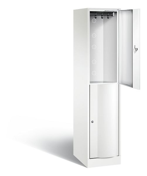 C+P Spind doppelstöckig Resisto, H1950xB396xT540mm, Farbe: Verkehrsweiß, 8270-172 S10069