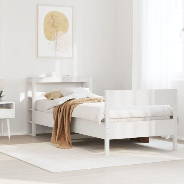 vidaXL Massivholzbett ohne Matratze Weiß 75x190 cm Kiefernholz, 3306211