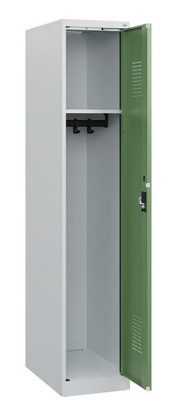 C+P Spind Evolo PLUS, 1 Abteil, 1530x300x500mm, 7035/6011, Zylinderschloss, 0490005-10 S10036
