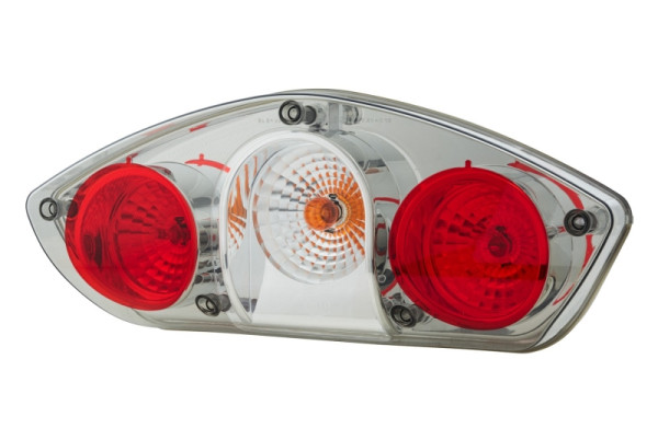 HELLA Heckleuchte, Caraluna Vertical, Glühlampe, 12V, Einbau/geschraubt, ECE, Lichtscheibenfarbe: rot/glasklar, links, 2SD 343 440-057
