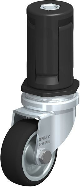 Blickle LRA-PATH 50G-ER05 Apparate-Lenkrolle mit Expander, Thermoplastisches Polyurethan, Grau, 848531