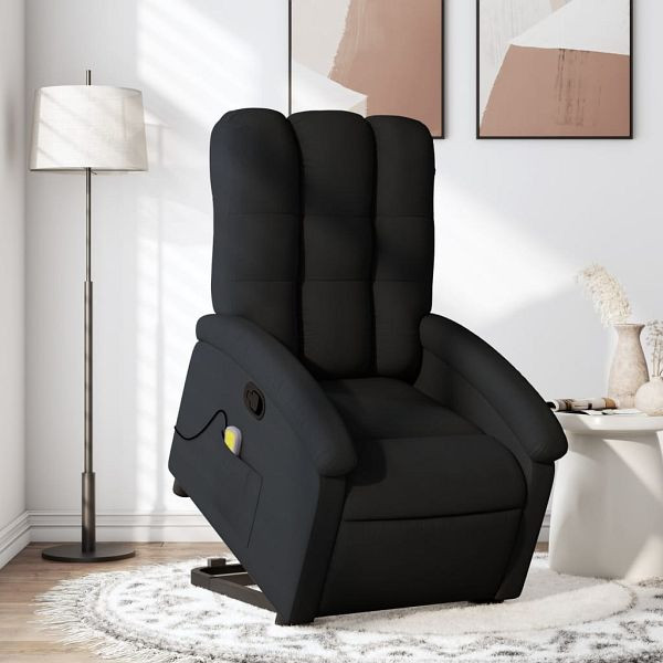 vidaXL Massagesessel mit Aufstehhilfe Schwarz Stoff, 3204106