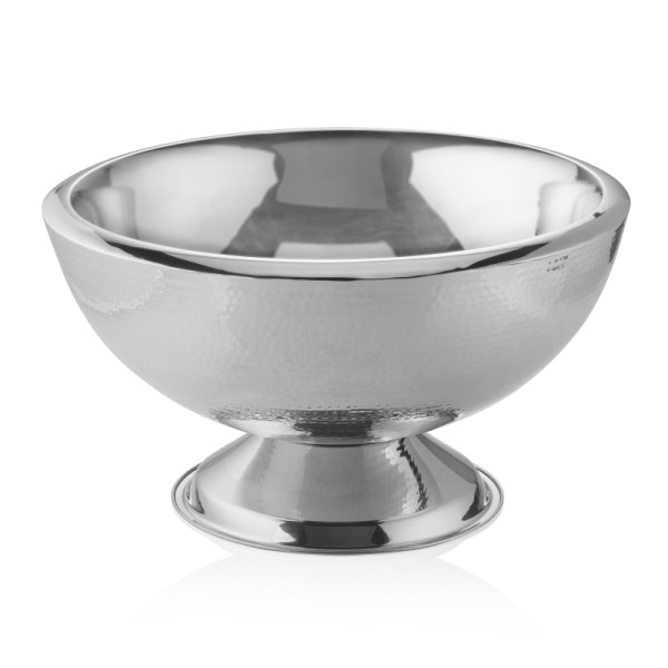 WAS Champagnerkühler, Ø 43 cm, Höhe 24 cm, 15 L, gehämmerte Oberfläche, poliert, Chromnickelstahl, 1521043