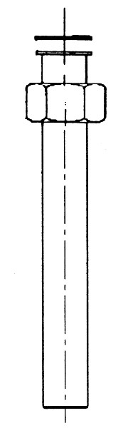 Benkiser Ablaufgarnitur komplett für Modell 611-630 bestehend aus: Spülrohr 130 mm 6002133, Überwurfmutter 6-kant 6005027, Dichtung 6005031, 0630115