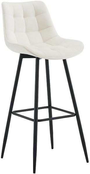 CLP Barhocker Dartford Samt, creme, 324330, 4255716323745