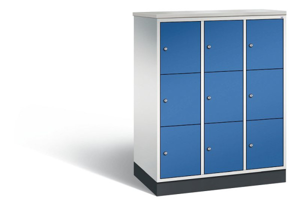 C+P Schließfachschrank Intro, H1255xB920xT490mm, Farbe: Lichtgrau / Enzianblau, 8573-301 S10377
