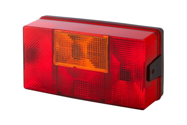 HELLA Heckleuchte, Glühlampe, 12/24V, Anbau, Lichtscheibenfarbe: rot/gelb, Stecker: Flachstecker, links, Rückstrahler, 2VB 006 040-051