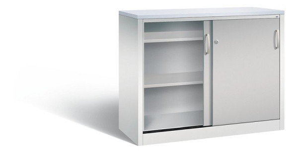 C+P Sideboard mit Schiebetüren Acurado, H1000xB1200xT500mm, Farbe: Lichtgrau / Weißaluminium, Bügelgriff, 2056-00 S10111