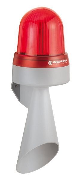 WERMA LED-Hupe Wandmontage Dauerton 24VAC/DC RD- rot, 434.100.75