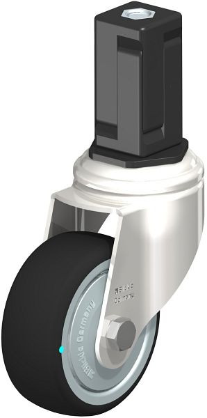 Blickle LKRXA-PATH 80KD-11-FK-EXV15 Edelstahl-Apparate-Lenkrolle mit Expander, Thermoplastisches Polyurethan, Grau, 853424
