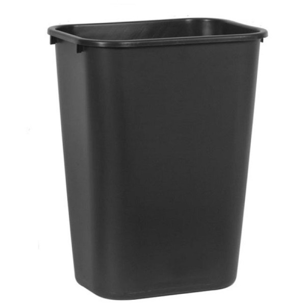 Stein HGS Papierkorb -Square- Rubbermaid, Schwarz, ohne Schwingdeckel, Volumen: 39 Liter, 12175-01