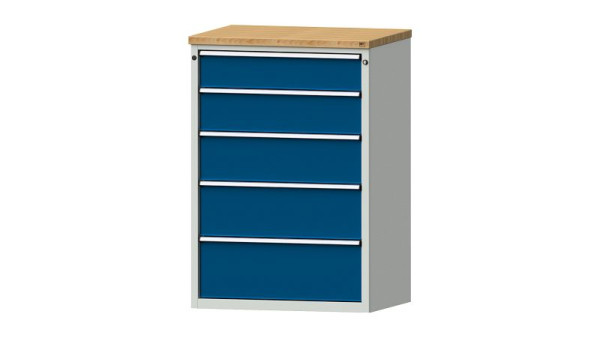 ANKE Werkbänke Schubladenschrank, Modell 4007 V, 915 x 700 x 1320 mm, RAL 7035/5010, BMP 40 mm, 611.313