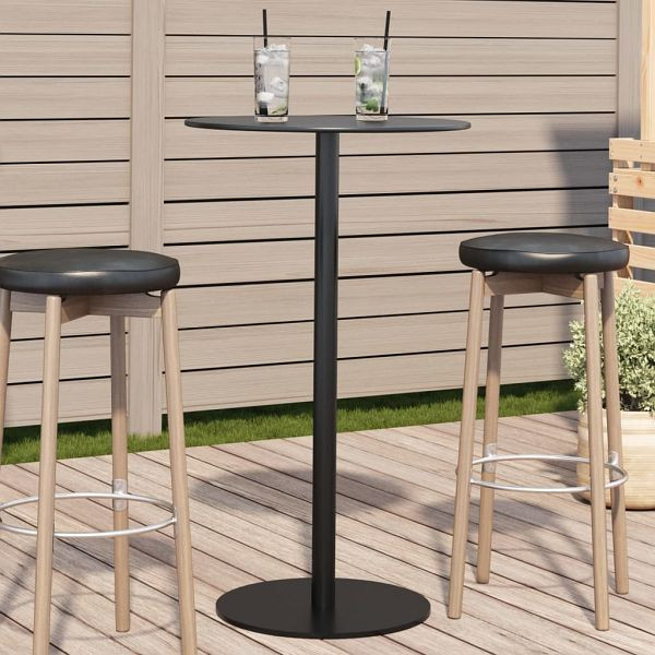 vidaXL Gartentisch Rund Schwarz Ø60x105 cm Stahl, 4009309