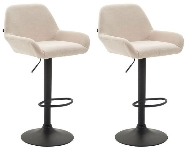 CLP Barhocker Braga Stoff schwarz, creme, VE: 2 Stück, 305313