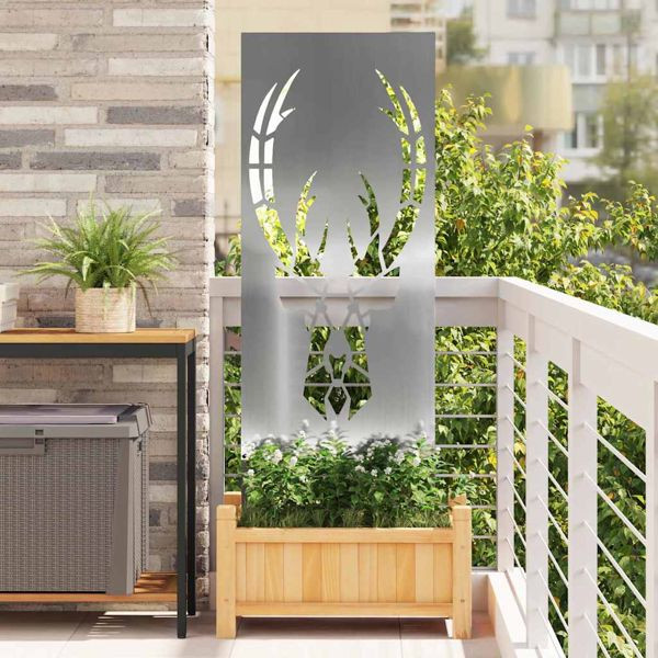 vidaXL Garten Sichtschutz-Leinwand Silber 50 x 140 cm Verzinkter Stahl, 876334