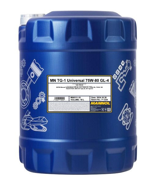 MANNOL Getriebeöl 8111 TG-1 Universal 75W-80 GL-4, VE: 10 l, MN8111-10
