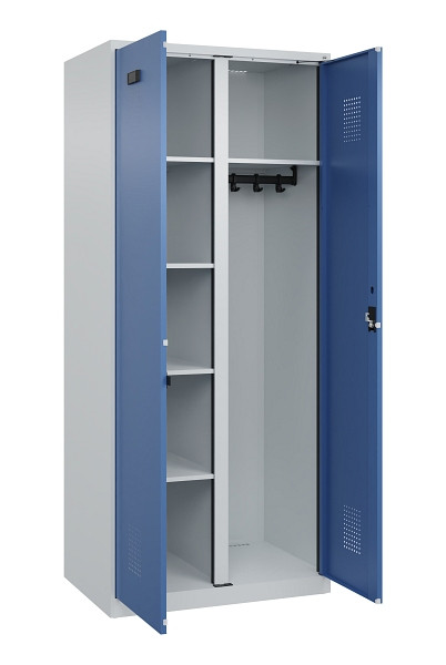 C+P Wäsche-/Garderobenspind Evolo PLUS, 2 Abteile, 1850x800x500mm, 7035/5023, Zylinderschloss, 049600-22 S10035