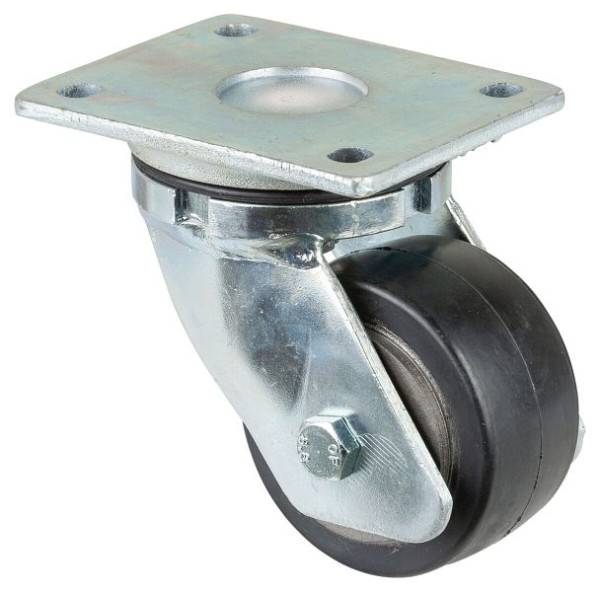 BS Rollen Schwerlastrolle, Rad-Breite 50 mm, Rad-Ø 100 mm, Tragfähigkeit 210 kg, Elastik-Reifen schwarz, Radkörper Guss, Kugellager, RR100.B81.101