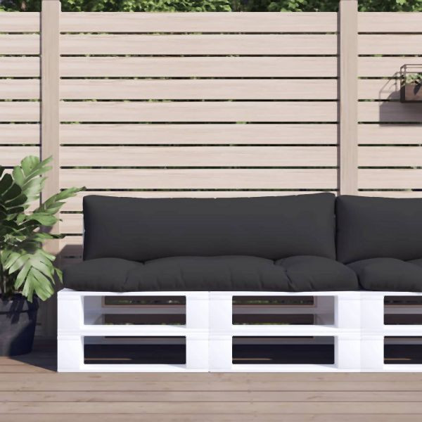 vidaXL Palettenkissen 2-teilig Schwarz Stoff, 360929, 8720845703455