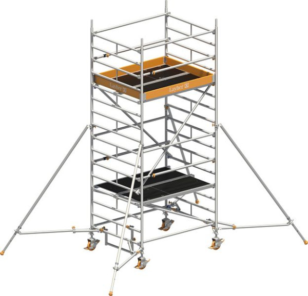 Layher Gerüst Uni Kompakt P2 mit Uni Telegeländer und Gerüststützen, Max. Plattformhöhe: 3,20 m, 1415023