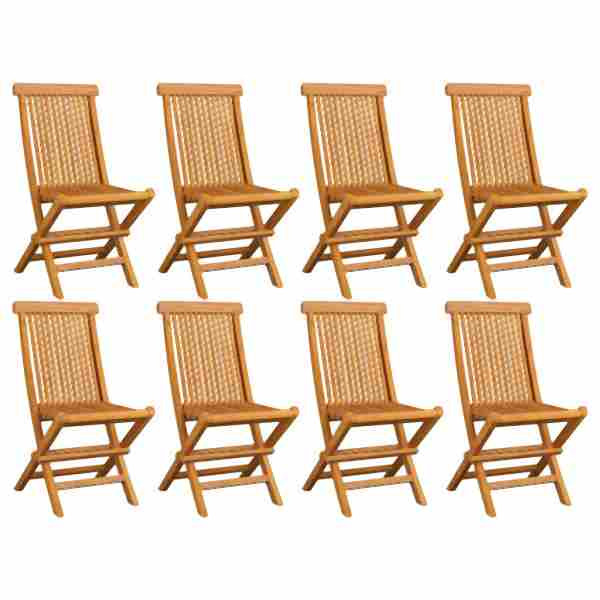 vidaXL Klappbare Gartenstühle 8 Stück Massivholz Teak, 3072916