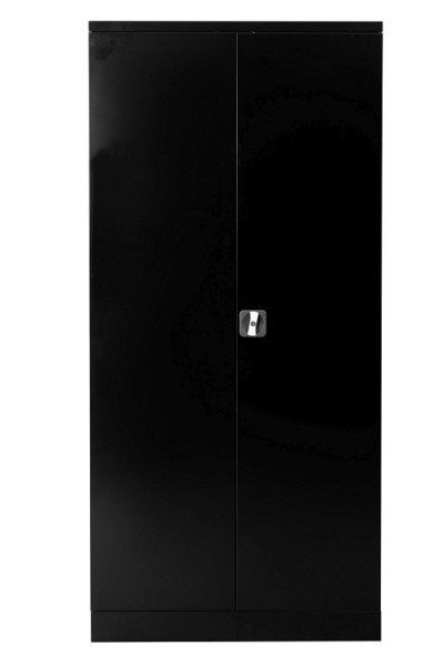 Gürkan Flügeltürenschrank, 42 x 92 x 195 cm, Schwarz, Fachboden Stück 4, FLC.19/N, 100102