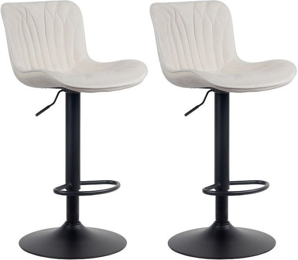 CLP Barhocker Linus Samt, creme, VE: 2 Stück, 322362
