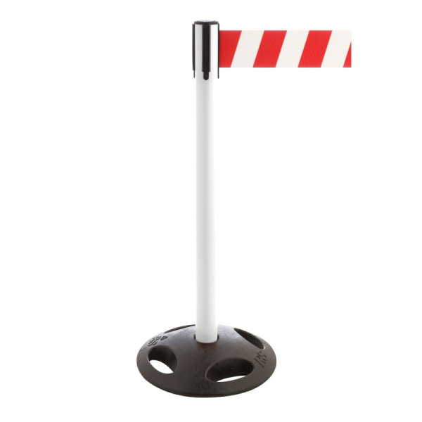 Stein HGS Personenleitsystem -P-Line Maxi-, weiß, rot/weiß diagonal (schraffiert), mit Gurtendstück (Standard), 34175m-1302