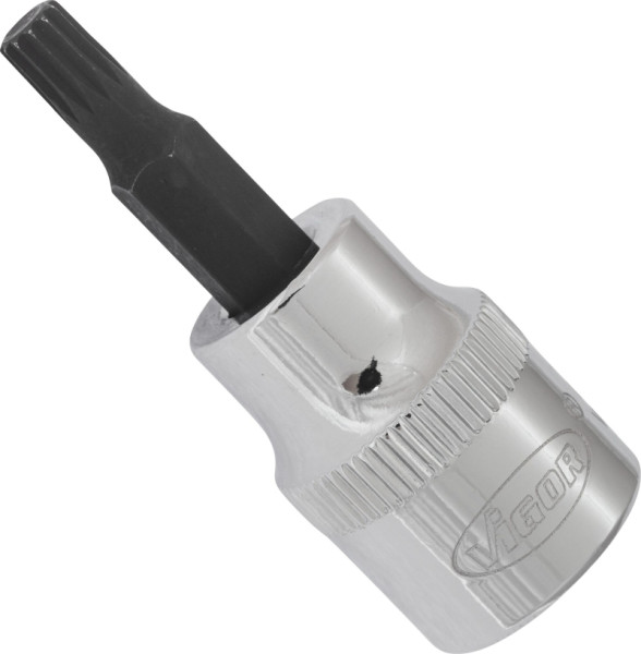 VIGOR Schraubendreher-Einsatz, Vierkant hohl 10 mm (3/8 Zoll), Innen Vielzahn Profil XZN, M5, Länge: 48 mm, für Handbetätigung, V6106