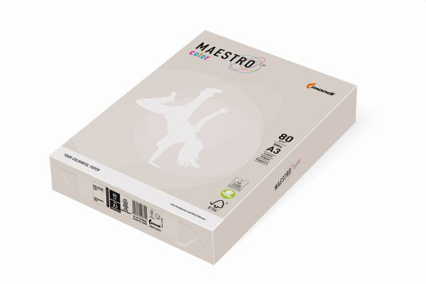 MAESTRO COLOR Kopierpapier MAESTRO® Color Pastell, A3, 80g/m², 500 Blatt, grau, 9417-GR21B80B