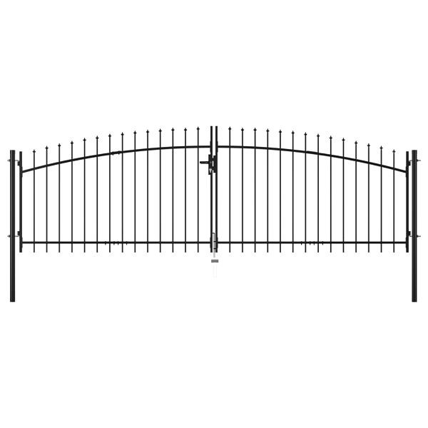 vidaXL Doppelflügel-Gartentor mit Speerspitzen 400x175 cm, 145739