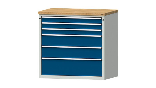 ANKE Werkbänke Schubladenschrank, Modell 3010 V, 1065 x 700 x 1020 mm, RAL 7035/5010, BMP 40 mm, 610.419