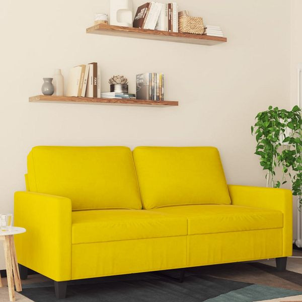 vidaXL 2-Sitzer-Sofa Gelb 140 cm Samt, Füllung: Schaumstoff, 359205