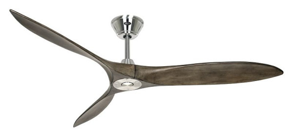 CasaFan Deckenventilator Eco Airscrew 152 Chrom gebürstet-Grey washed Massivholz gealtert, 315220