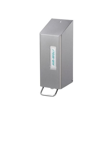Air Wolf Seifen- und Desinfektionsmittelspender, Serie Omega, H x B x T: 288 x 97 x 142 mm, 600 ml, Edelstahl beschichtet, 29-001