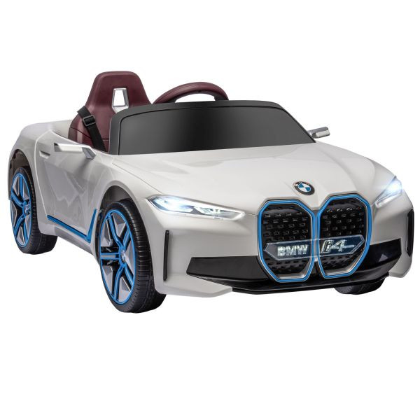 HOMCOM Kinder Elektroauto Elektrofahrzeuge mit Fernbedienung, MP3-Player, Weiß, 370-294V90WT