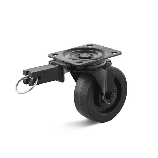 Torwegge Elastik-Vollgummi Lenkrolle, Tragfähigkeit 150 kg, Rad-Ø 100 mm, Radbreite 36 mm, Bauhöhe Gehäuse 78 mm, Gesamtbauhöhe 125 mm, 0049199