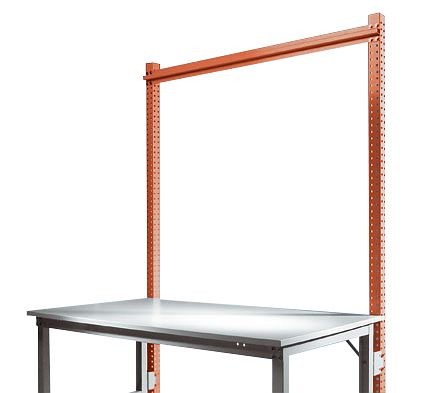Manuflex Anbau-Aufbauportal ohne Ausleger für UNIVERSAL + PROFI Standard Anbautische, Nutzhöhe 1500 mm, Rotorange, ZB3792.2001
