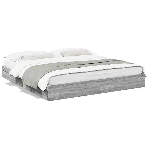vidaXL Bettgestell mit Schubladen Grau Sonoma 180x200cm Holzwerkstoff, 3280641