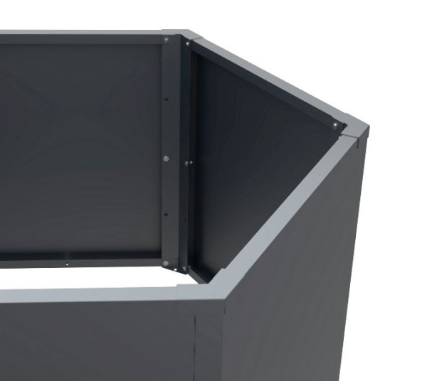 Westmann Metall Hochbeet 6-eckig, Varia 77 Anthrazit, 100x100x77cm, WMHPS-2502H6