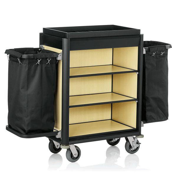 WAS Zimmerservicewagen Isabella, 2 Wäschesäcke, 150 x, 53 x 116 cm, helle Kantenprofile & Aluoptik, 4456002