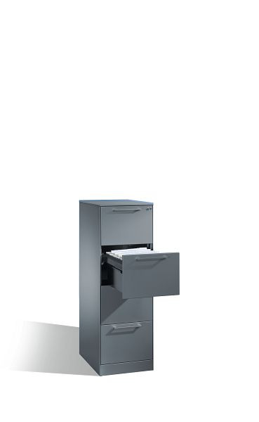 C+P Hängeregistraturschrank Asisto, H1310xB440xT600mm, Farbe: Vulkangrau / Vulkangrau, Bügelgriff, 146225-411 S10105