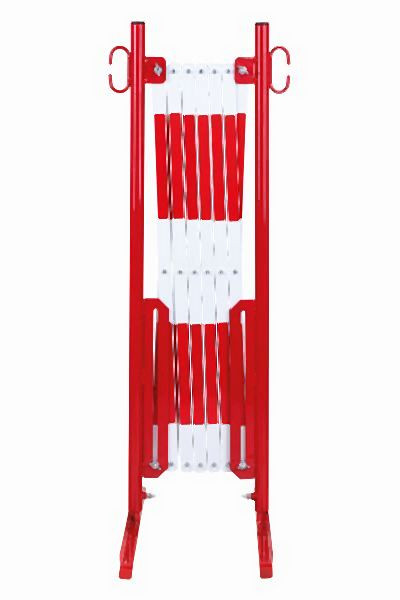 CRASH STOP Scherengitter rot-weiß 3,6m mit Standfuß, 70-10