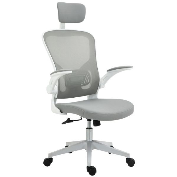 Vinsetto Bürostuhl ergonomischer Shreibtischstuhl Grau 65 x 64 x 114-122 cm, 921-417