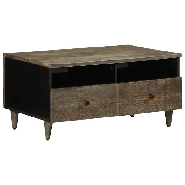 vidaXL Couchtisch Hellgrau 80x54x40 cm Massivholz Mango, 4017805
