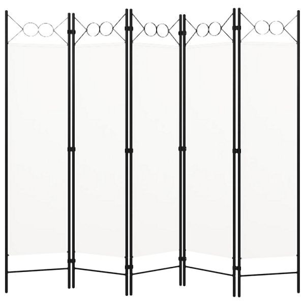 vidaXL 5-teilig Raumteiler Weiß 200x180 cm Abmessung, 320707