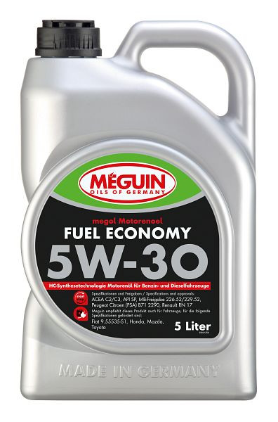Meguin megol Motorenöl Fuel Economy SAE 5W-30, Kanister Kunststoff, VE: 5 Liter, 9441